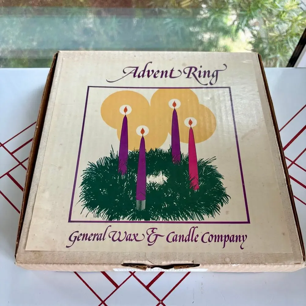 Vintage Gold Tone Brass Advent Candle Wreath Ring by General Wax Co